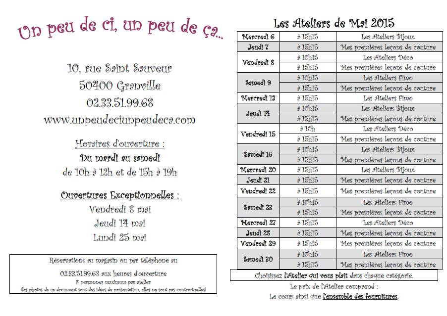 programme ateliers mai 2015